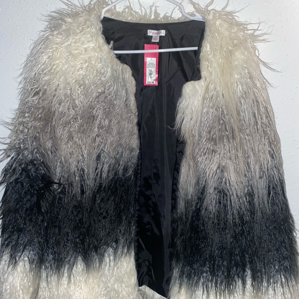 Larger fuzzy ombré jacket